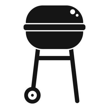 BBQ ekipman simgesi basit vektör. Tahta şemsiye. Açık ev mobilyaları