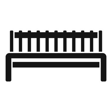 Tahta bahçe bank ikonu basit vektör. Park mimarisi. Veranda verandası