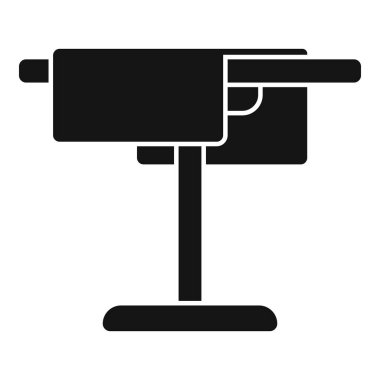 Piknik tahtası simgesi basit bir vektör. Şemsiye projesi. Yaslanma ızgarası