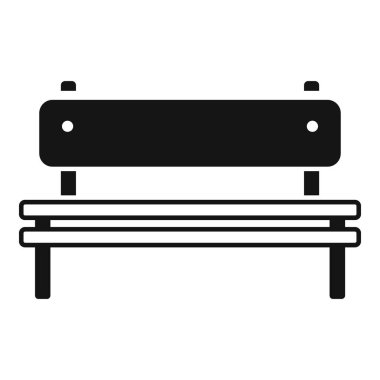 Tahta bank ikonu basit vektör. Park planlama alanı. Bahçe bahçesi