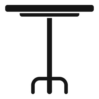 Küçük açık masa simgesi basit vektör. Tahta proje. Açık havada piknik mobilyası