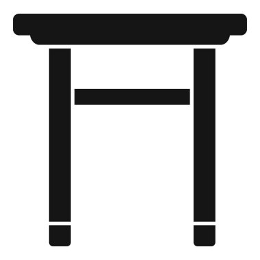 Sırtsız sandalye simgesi basit vektör. Ev bahçesinin içi. Park planı