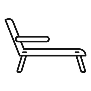 Tahta güverte ikonu ana hat vektörü. Dışarıdaki mobilyalar. Şemsiye faaliyet parkı