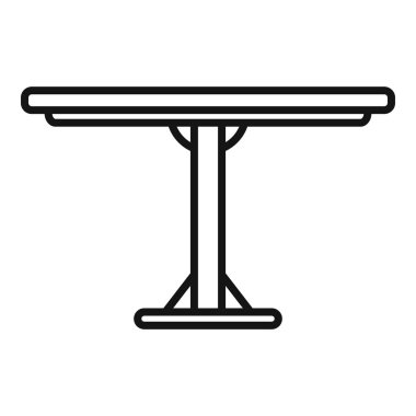 Piknik tahtası simgesi ana hat vektörü. Plaj oteli. Açık hava mobilyası