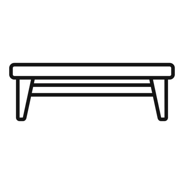 Lange Picknickbank Symbole Umreißen Den Vektor Planen Sie Raummöbel Terrassendeck — Stockvektor