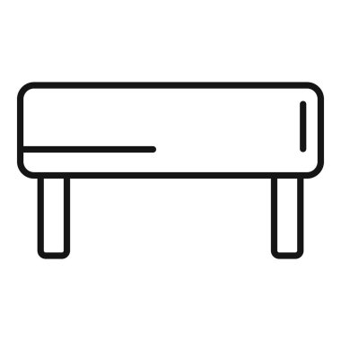 Yumuşak tekstil bank ikonu ana hat vektörü. Şemsiye ahşap veranda. Oturma alanı