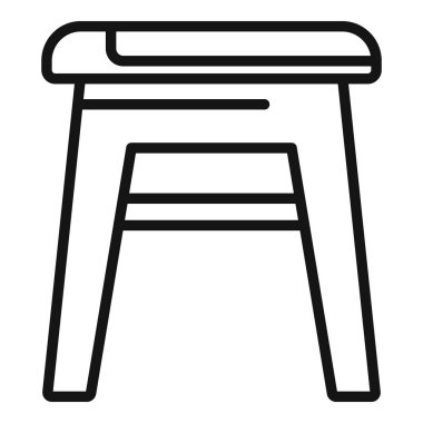 Sandalye alanı simgesi ana hat vektörü. Park planı yukarıda. Mobilyalar.