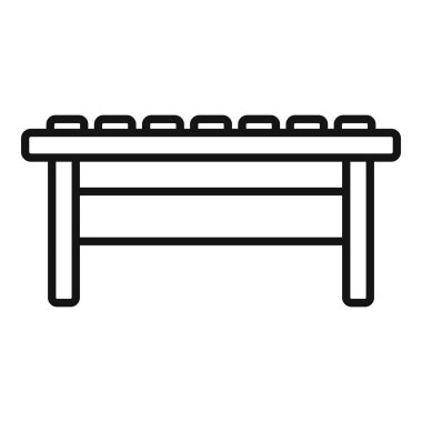 Mobilya ikonu ana hat vektörü. Hamak şemsiyesi mimarı. Boşluk evi