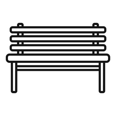Bench Park ikon ana hatları vektörü. Bahçe planı bahçesi. Park güvertesi
