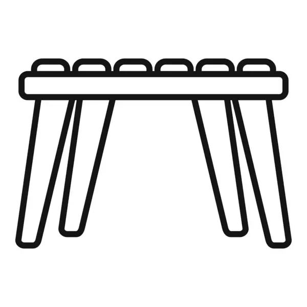 Ikone Der Hölzernen Terrassenmöbel Umreißt Vektor Space Home Interieur Picknickstuhl — Stockvektor