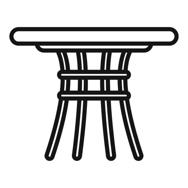 Outdoor Table Icon Outline Vector Park Plan Home Garden Patio — Stock Vector