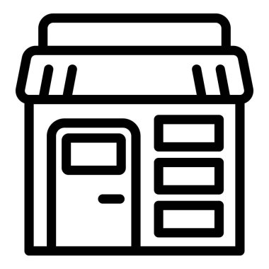 Simge taslak vektörü ticareti. Alışveriş süpermarketi. Perakende satış merkezi