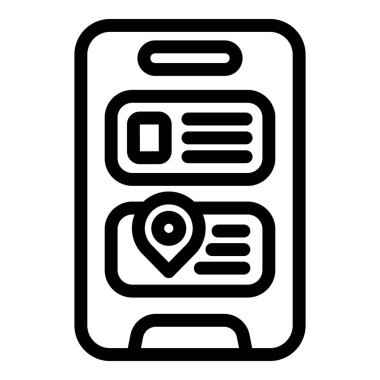 Pedometre uygulama simgesi ana hatlı vektörü. Akıllı aktivite sayacı. Telefon sporu izleme uygulaması