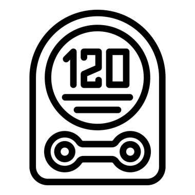 Elektronik adım ölçer aygıt ana hatları vektörü. Taşınabilir ayak izi sürücüsü. Hareket izleme sayacı