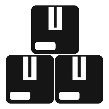 Depo ambalajı simgesi basit bir vektör. Direkt müşteri. Servis koyu