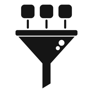 İçerik hunisi çevrimiçi simge basit vektörü. Güvenli internet. Çevrimiçi dijital ortam