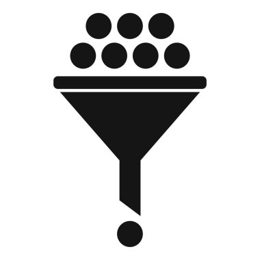 Huni içeriği filtre simgesi basit vektör. Akış tüneli. Veri bulut sunucusu