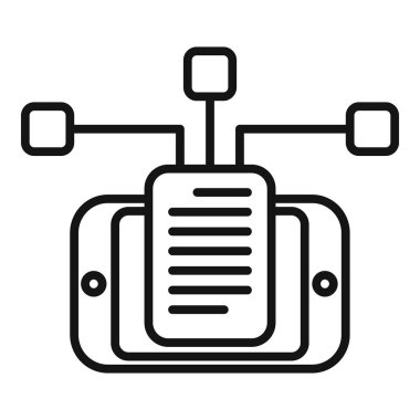 Araba çevrimiçi veri güvenli ikon ana hatları vektörü. Yaratıcı veri girişi. Tünel kumu