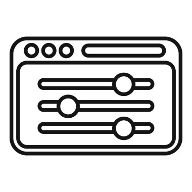 Web içeriği filtresi simge ana hatları vektörü. Bulut süreci. Zaman ortamını yönet