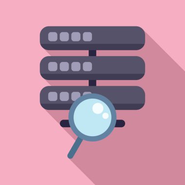 Arama filtresi sunucu simgesi düz vektör. Sızdırma işlemi. Çevrimiçi yükleme yap