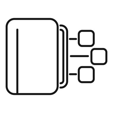 Dizin filtresi arama simgesi ana hatları vektörü. Ev yüklemesi. Elektronik dijital