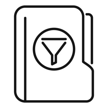 Büyütme filtresi dizin simgesi ana hatları vektörü. Web uygulama verileri. Vuruşu indir