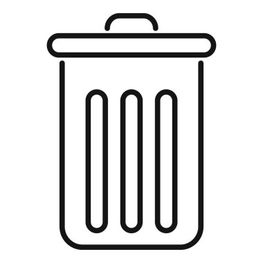 Geri dönüşüm kutusu filtresi, dizin simgesi ana hatları vektörü. Çevrimiçi yükleme. Dijital elektronik.