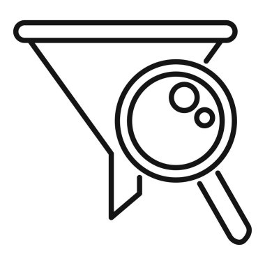 Siber çevrimiçi filtre simgesi ana hatları vektörü. Eve dönüş süreci. Yayılmış yakınlaştırma indir