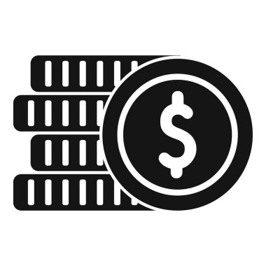 Madeni para yığını finans simgesi basit vektör. Danışmana yardım edin. Banka binası