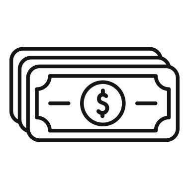 Para nakit desteği ikon ana hatları vektörü. Mali yardım. Şirket yardımı