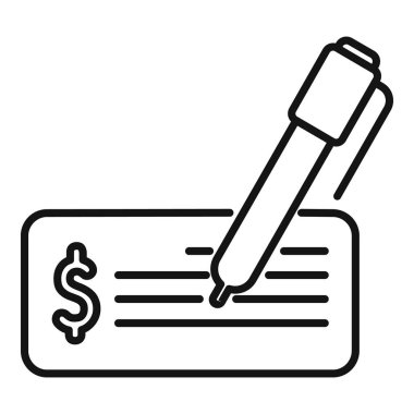 Boş kağıt simgesi ana hatlı vektör yaz. İnternette sosyal bir anlaşma. Ekonomik karanlık