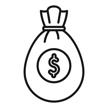 Para çantası finans ikonu ana hatları vektörü. İnternette sosyal bir anlaşma. Federal bütçe