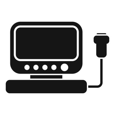 Sonograf simgesi basit vektör. Klinik cihazı. Doktor ultra ses