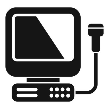 Sonograf simgesini basit bir vektörle izle. Ultrasonik doktor. Hamilelik sağlığı