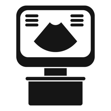 Kardiyo sınav kontrol simgesi basit vektör. Aygıt sonografı. Hamile kadın