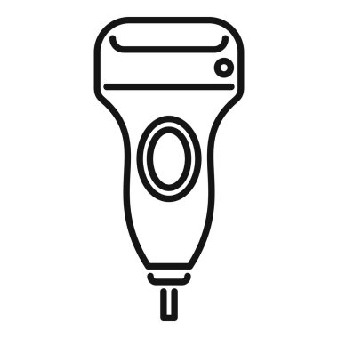 Sonograf ikon ana hatları vektörü. Tıp doktoru. Ultra ses kliniği