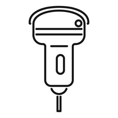 Kardiyak muayene ikonu ana hat vektörü. Sonograf kliniği. Doktor aygıtı