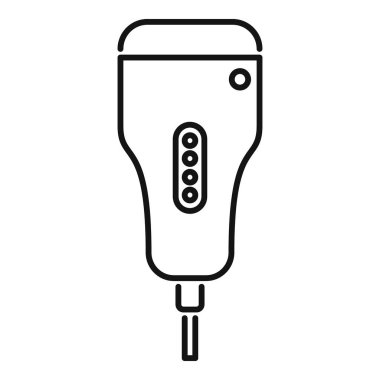 Sağlık sınavı ikonu ana hatları vektörü. Aygıt ultra ses. Ultrasonik kalp.