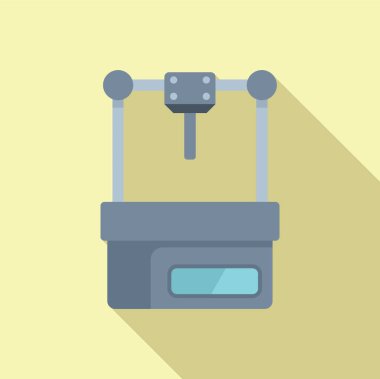 Biyomedikal yazıcı simgesi düz vektör. Biyobasım anatomisi. Biyo makine