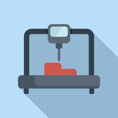 İnsan bio-yazıcı ikonu düz vektör. Biyobasım tıbbi. Makine monitörü