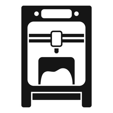 Tıbbi yazdırma simgesi basit bir vektör. Biyobasım anatomisi. Makine insan monitörü