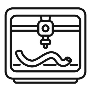 3d yazıcı simgesi ana hatları vektörü. Biyobasım organı. Makine bilimi geleceği