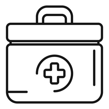 Tıbbi yardım ikonu ana hatları vektörü. Organ kalbi. Gelecek izleyici