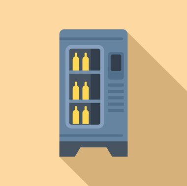 İçecek makinesi simgesi düz vektör. Şişe taşınabilir içki. Tasarım itme makinesi