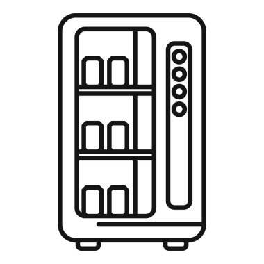 Modern içki ikonu taslak vektörü sat. Satış makinesi. Ofis yemeği.