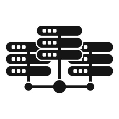 Sunucu veri internet simgesi basit bir vektör. Şehir tedarikçisi. Dijital ağ