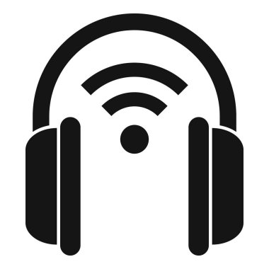 Kablosuz internet kulaklığı simgesi basit vektör. Bulut bilgisi. Sunucu verisi