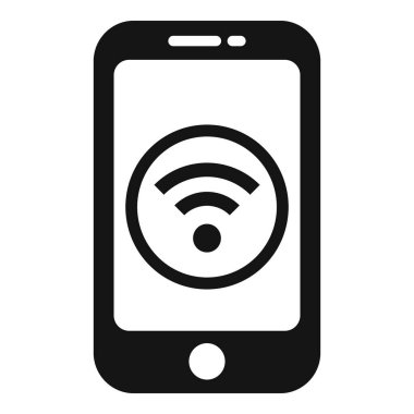 Wifi akıllı telefon simgesi basit bir vektör. Bulut bilgi yönetimi. Çevrimiçi kilit