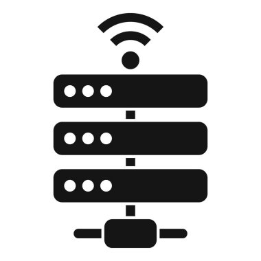 Sunucu veri destek simgesi basit vektörü. İnternet sağlayıcısı. Ağ dijital