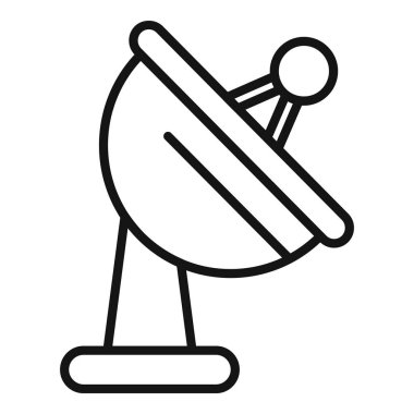 İnternet sağlayıcısı zemin anten simgesi ana hatları vektörü. İşlemci teknisyeni. Çevrim içi sunucu verisi